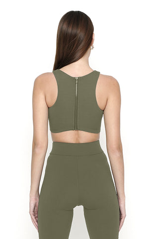 Army Green Crop Top