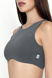 Gray Crop Top Short Set