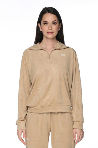 Khaki Suede Sweatshirt