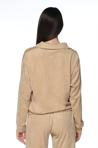 Khaki Suede Sweatshirt