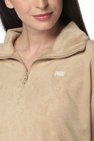 Khaki Suede Sweatshirt