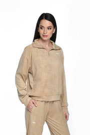 Khaki Suede Sweatshirt