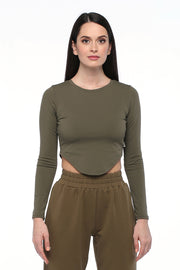 Army Green Long Sleeve Top