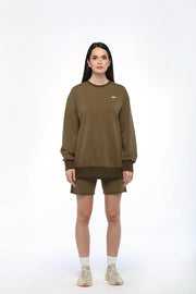 Army Green Oversized Short Set