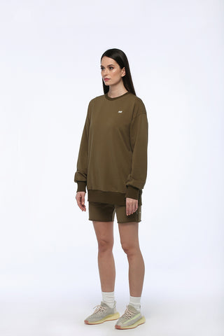 Army Green Oversized Short Set