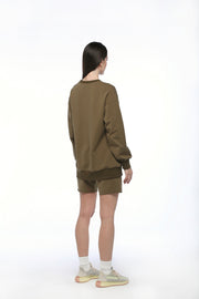 Army Green Oversized Short Set