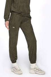 Army Green Suede Jogger